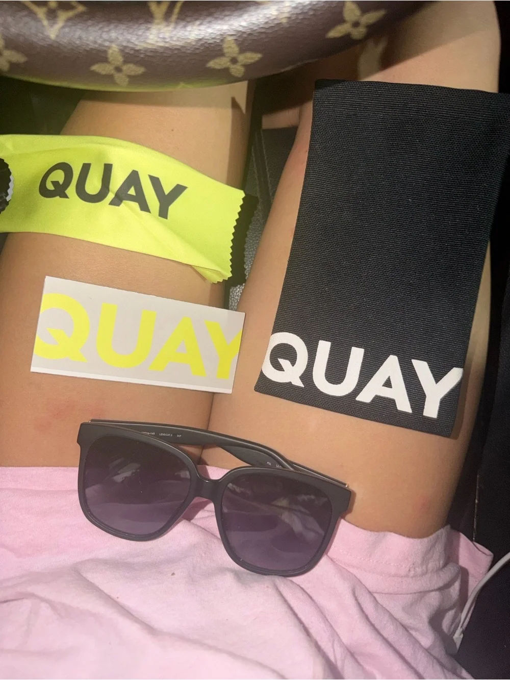 Quay Australia Black Sunglasses with Dark Gray Lenses